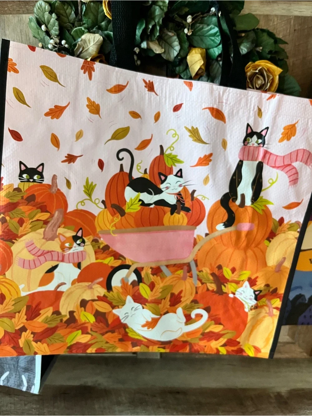 NWOT Fall Reusable Totes Bag - Pink and Orange 3 included
